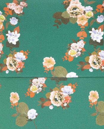 Robe longue en coton à fleurs verte 4
