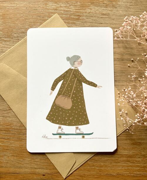 Carte illustrée "Skate"