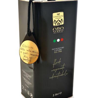 NEW!!! 100% ITALIAN Extra Virgin Olive Oil Cold Extracted by Gnavolini Sapore Collection | 5 Liter Tin | Evo oil for excellence in the kitchen.