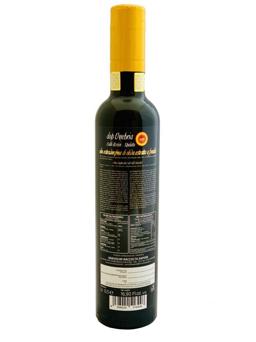 Bott. 0,5 lt. Olio extra vergine di oliva D.O.P. Umbria Colli Assisi-Spoleto