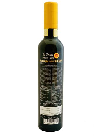 Bouteille 0,5 litre. Huile d'olive extra vierge D.O.P. Umbria Colli Assise-Spolète 1