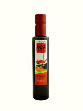 Condiments aromatisés au PIMENT CHILI à base d'huile d'olive extra vierge 100% italienne pressée à froid. 1