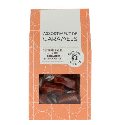 Assortment of salted butter caramels Périgord nuts and chocolate 150g