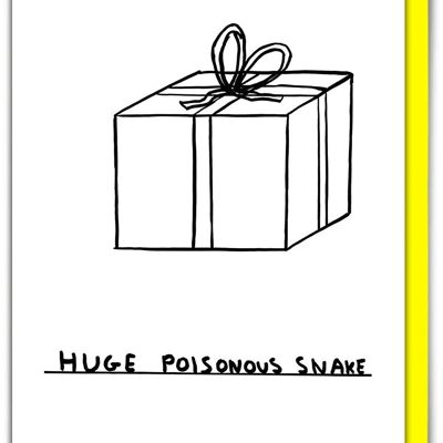 Tarjeta de cumpleaños - Tarjeta divertida para todos los días - Serpiente venenosa enorme