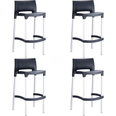 SET 4 TABOURET RICK NOIR (GIO) SQ20033