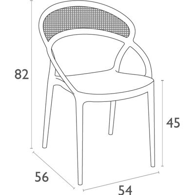 SET 4 SUNSET CHAIR DARK GRAY SQ20056