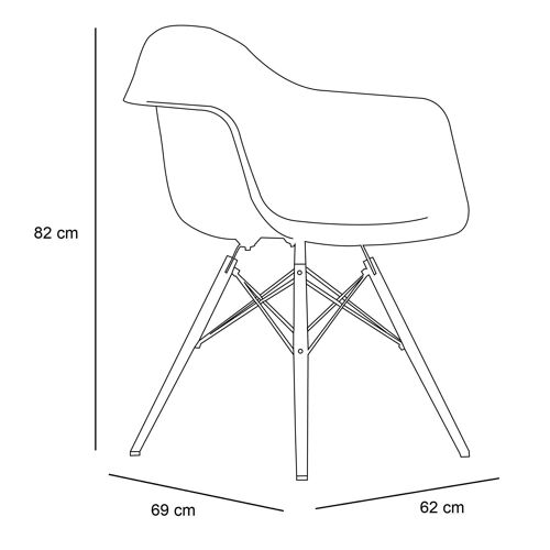 SET 4 SILLA CON BRAZOS OSLO BLANCA SQ20064