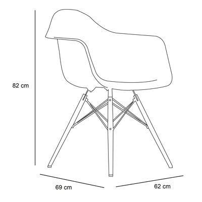 SET 4 CHAIR WITH ARMS OSLO WHITE SQ20064