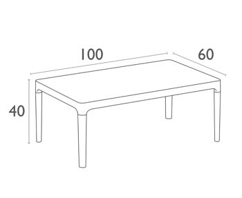 SKY TABLE LOUNGE 100x60 GRIS FONCÉ SQ60293 2