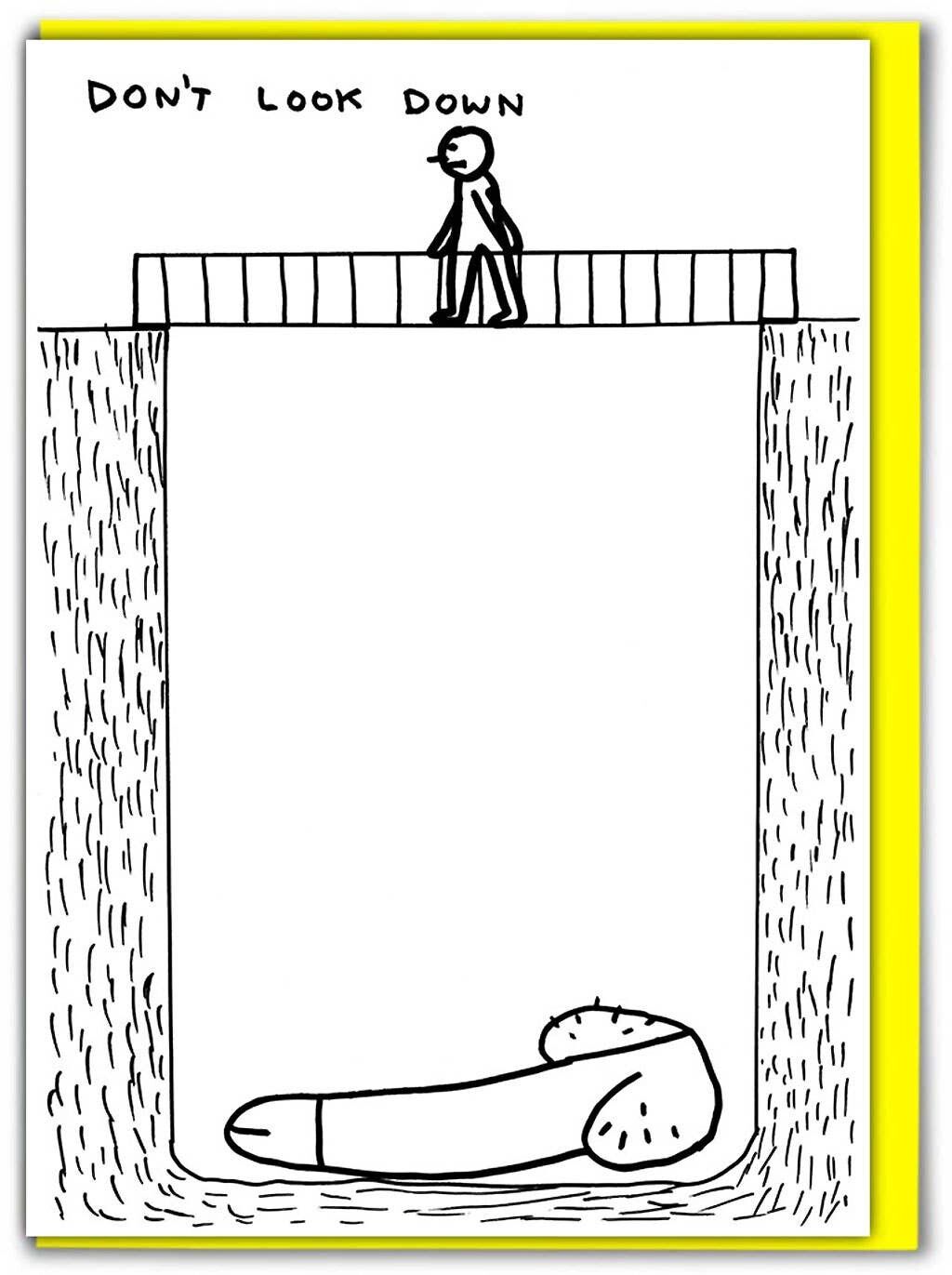 Biglietto di compleanno - Biglietto divertente per tutti i giorni - Non guardare in basso