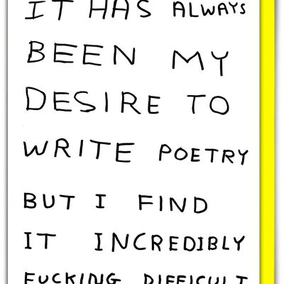 Birthday Card - Funny Everyday Card - Write Poetry