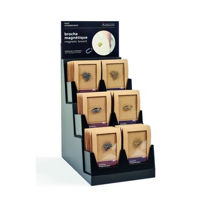 Display full of 30 magnetic oenology brooches + free display