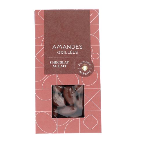 Amandes grillées au chocolat au lait 100g