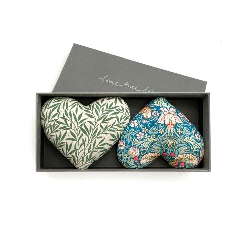 Victoria & Albert Box of 2 Lavender Hearts made with Liberty Fabric