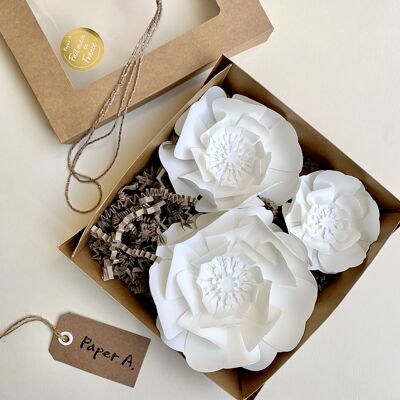 Caja - Flores de papel para colgar