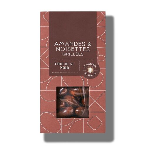 Amandes et noisettes grillées chocolat noir 100g