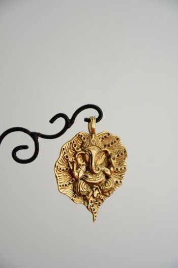 Pendentif chaîne Ganesha or/argent 2