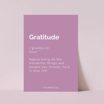 Gratitude positive définition A3 lilas affiche 2