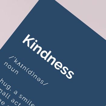 Affiche bleue A3 de définition positive de gentillesse 3