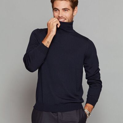 NAVY TURTLENECK SWEATER