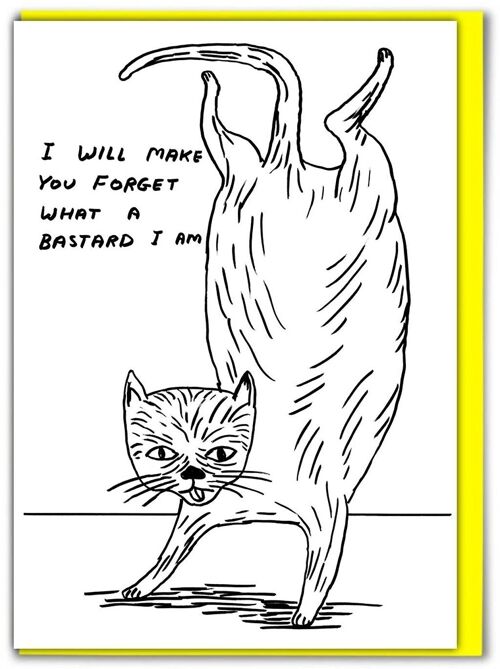 Birthday Card - Funny Everyday Card - Bastard Cat