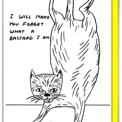 Birthday Card - Funny Everyday Card - Bastard Cat