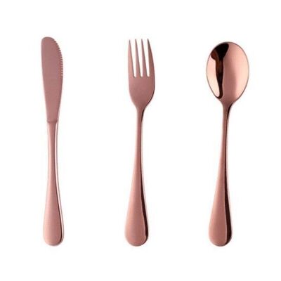 SET OF 3 ROSE GOLD CUTLERY
