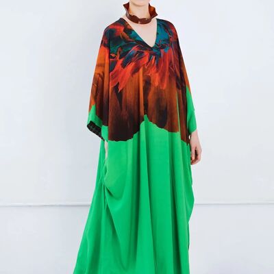 Kaftan with Maxi Floral in Green