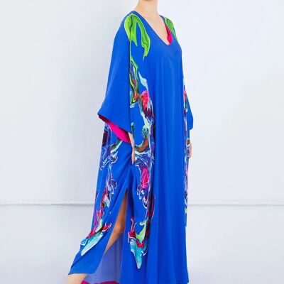 Kaftan in Blue Swirl