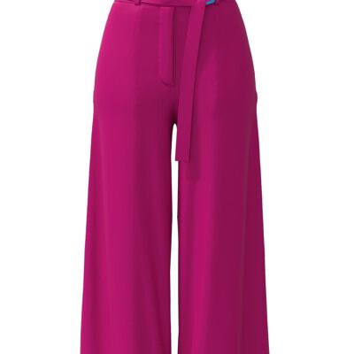 Pantalon large plissé à taille haute en rose