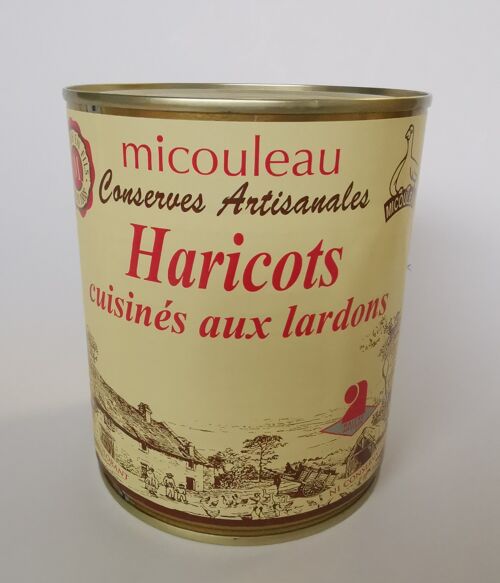 Haricots cuisinés aux Lardons, boite 1/2 -400g