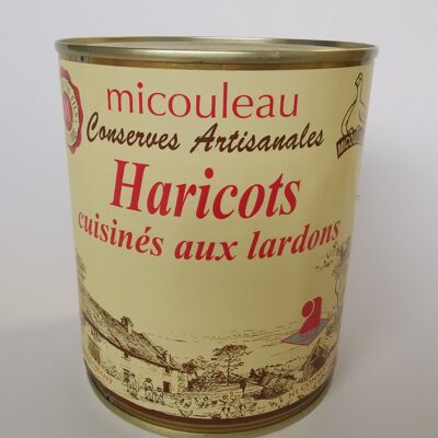 Haricots cuisinés aux Lardons, boite 1/2 -400g