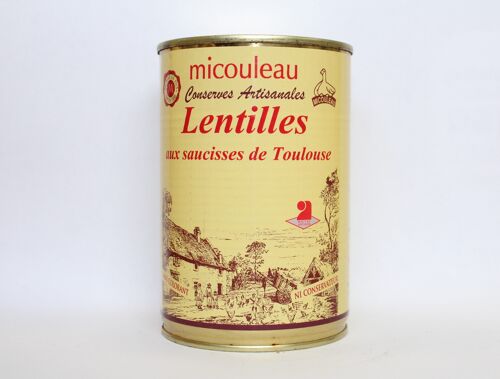 Lentilles aux saucisses de Toulouse boite 1/2 380g