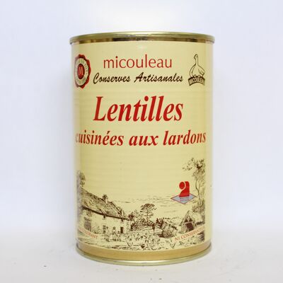 Lentils cooked with lardons box 1/2 400g