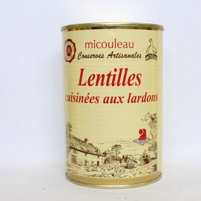 Lentilles cuisinées aux Lardons boite 1/2 400g