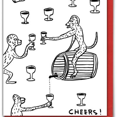 Christmas Card - Funny Celebrate Monkeys Xmas Card