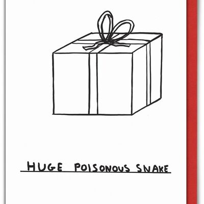 Weihnachtskarte – lustige riesige giftige Schlangen-Weihnachtskarte