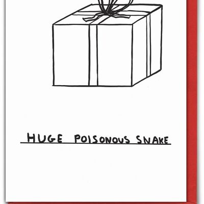 Christmas Card - Funny Huge Poisonous Snake Xmas Card
