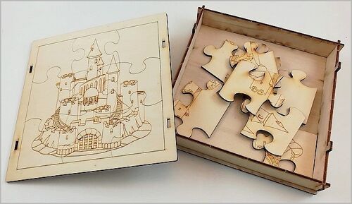 Maquette Boite Puzzle - Modèle Château-Fort 9 pièces