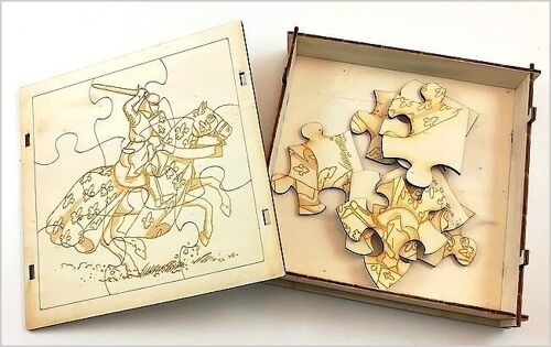 Maquette Boite Puzzle - Modèle Chevalier 9 pièces