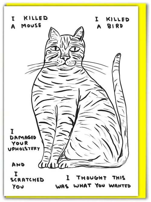 Birthday Card - Funny Everyday Card - I Killed A Mouse