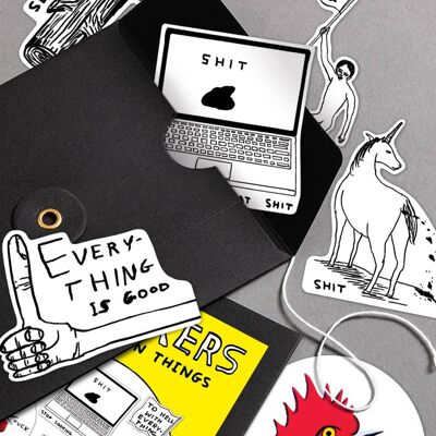 Stickers - Funny Set of 6 Vinyl Stickers (Pack 2)