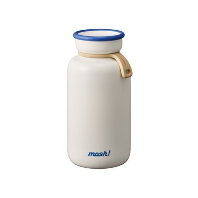 Gourde isotherme vintage blanc (white) L en acier inoxydable de 450 ml - Collection Bottle Latte / Mosh ! Une gourde isotherme pour boisson chaude, café/thé / boisson froide, eau naturelle… Engagement éco-responsable, durabilité et zéro déchet.