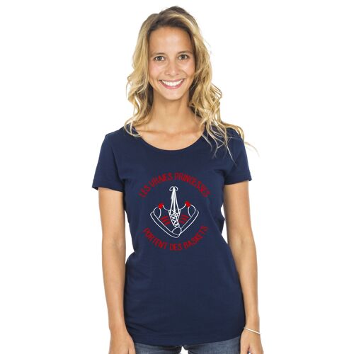 TSHIRT NAVY LES VRAIES PRINCESSES PORTENT DES BASKETS femme