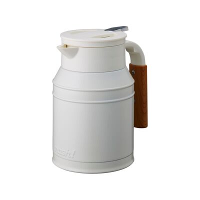 Ivory Thermos (Ivory) 1 Liter - Desktop Pot Tank / Mosh Collection!,a one-liter stainless steel tank, insulated and airtight for hot drinks, coffee, tea, chocolate / cold drinks, natural water, etc. Eco-responsible commitment, sustainability and zero waste.