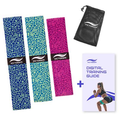 VICTOREM Cloth Resistance Band - Set of 3