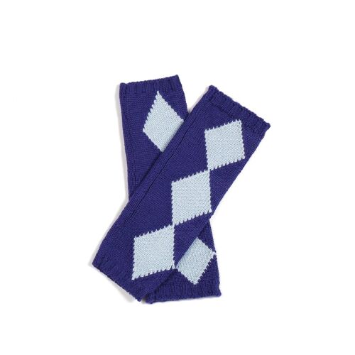 Argyle Leg/Wrist Warmer Indigo