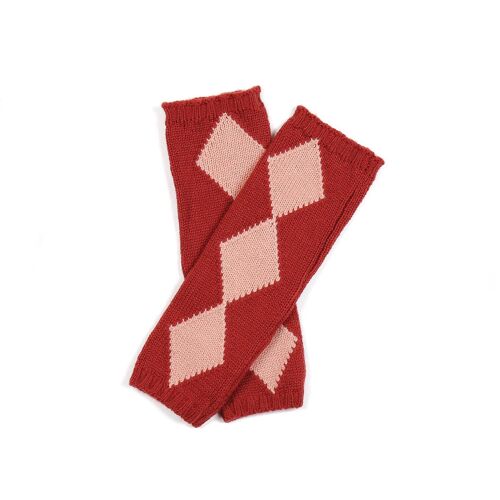 Argyle Leg/Wrist Warmer Maroon