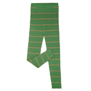 Legging Basique Rayure Vert/Abricot 1