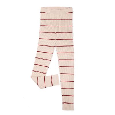 Legging Basic Oat/Crimson Stripe